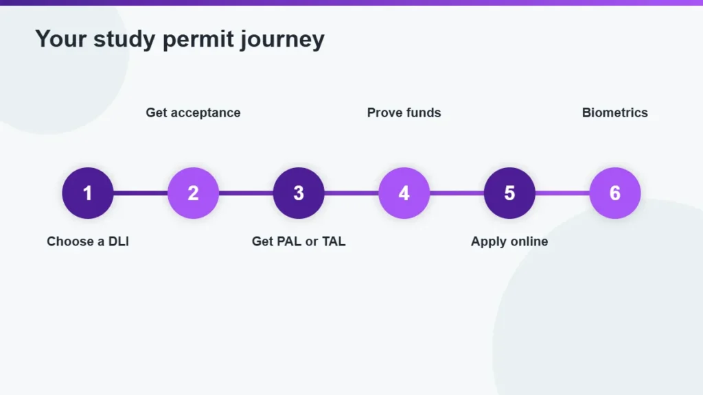Steps from choosing a school to applying for a study permit
