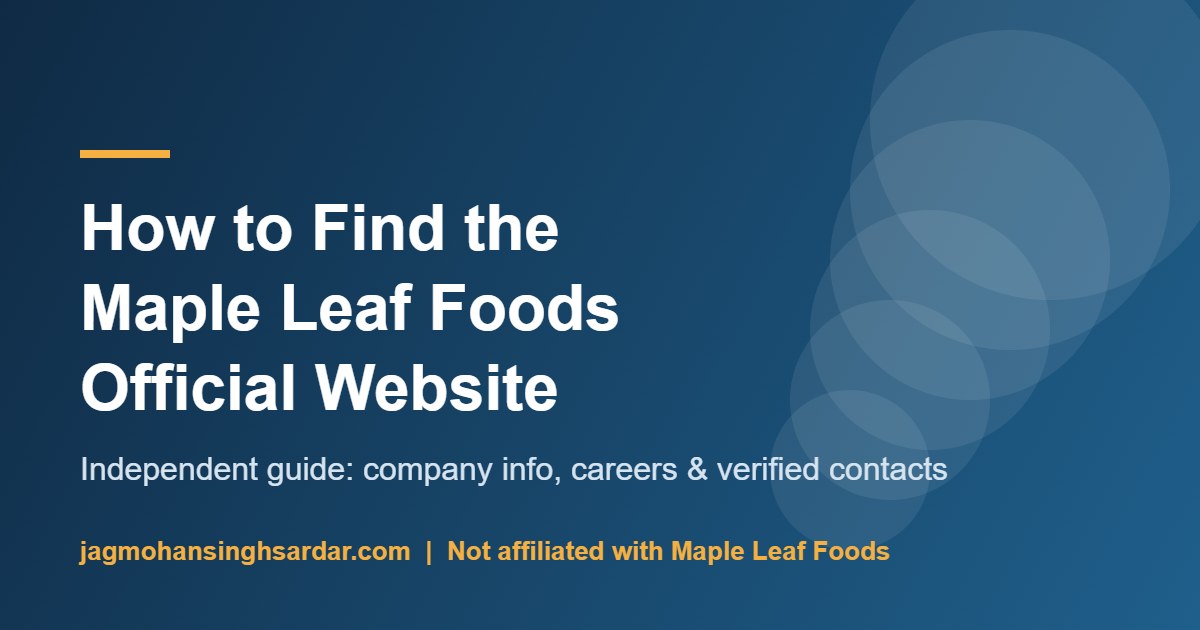 Maple Leaf Foods official website guide banner